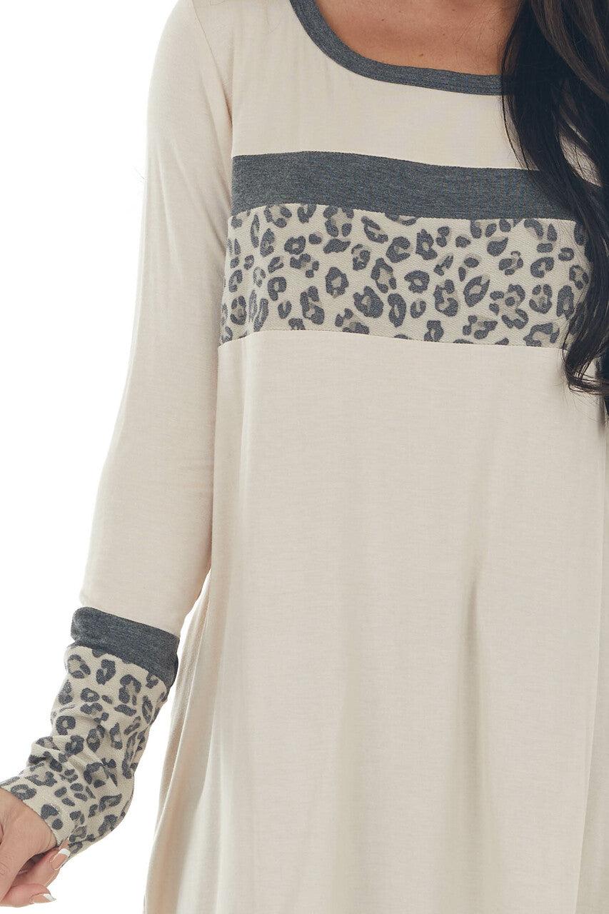 Tea Rose Colorblock Long Sleeve Knit Top 