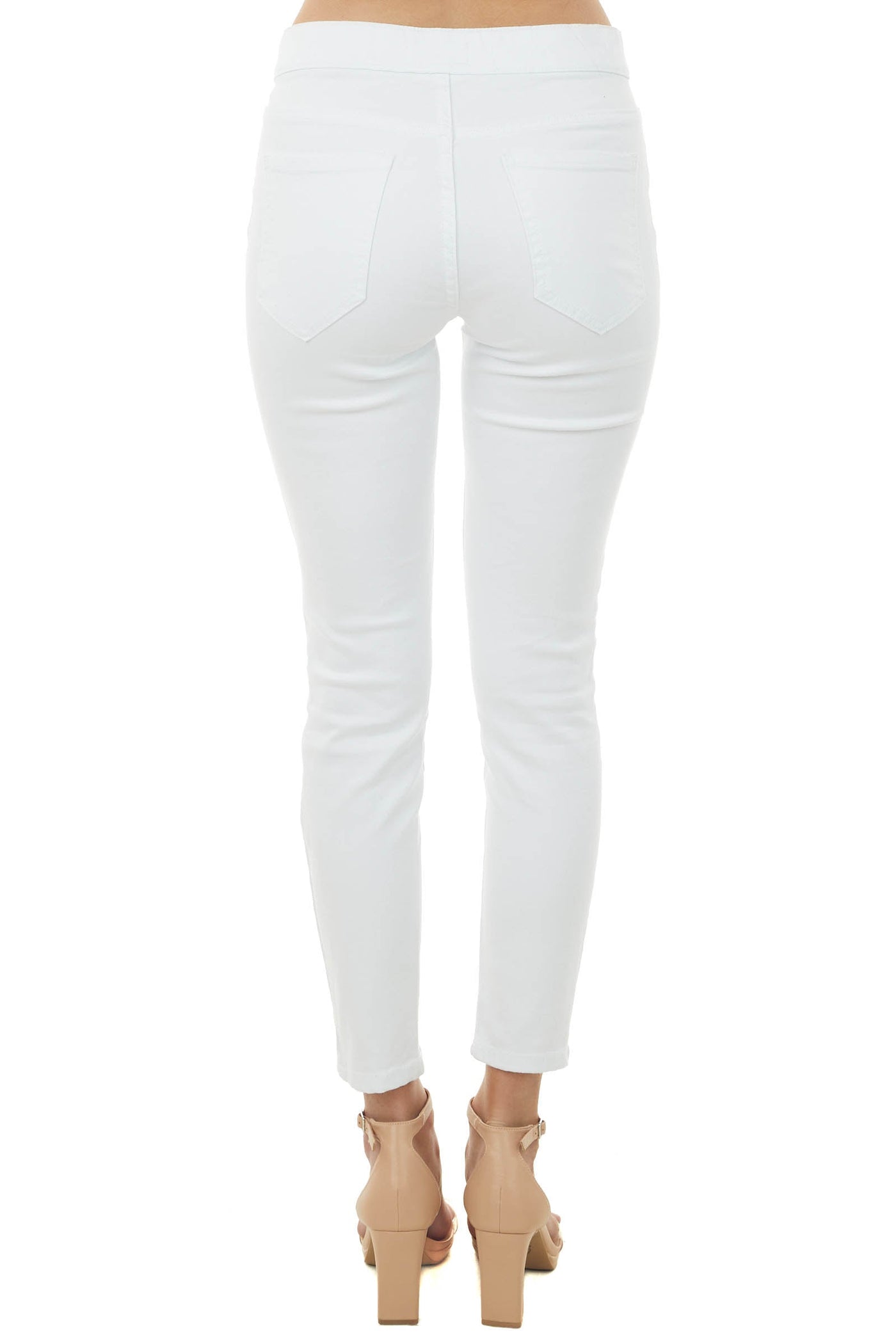 White Mid Rise Skinny Denim Jeggings